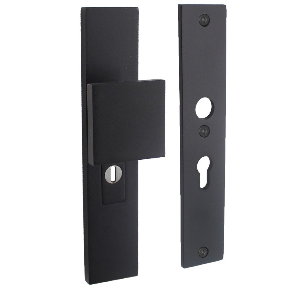 Intersteel Veiligheidsbeslag SKG3 rechthoekig duwer/geen kruk PC55mm kerntrekbeveiliging RVS/mat zwart