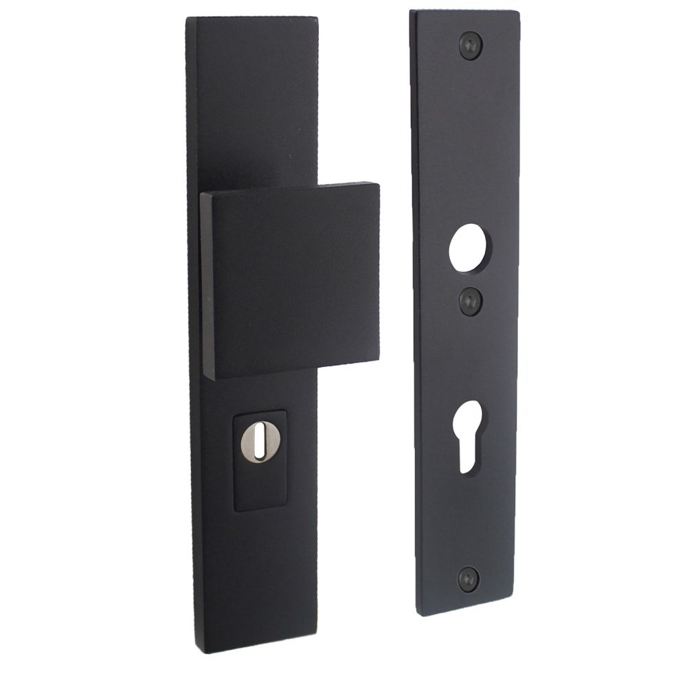 Intersteel Veiligheidsbeslag SKG3 rechthoekig duwer/geen kruk PC72mm kerntrekbeveiliging RVS/mat zwart