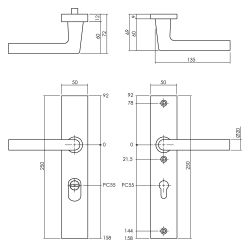 Intersteel Veiligheidsbeslag SKG3 achterdeur PC55mm met kerntrekbeveiliging aluminium/zwart