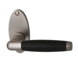 Deurkruk Ton op ovale rozet - mat nikkel/ebbenhout