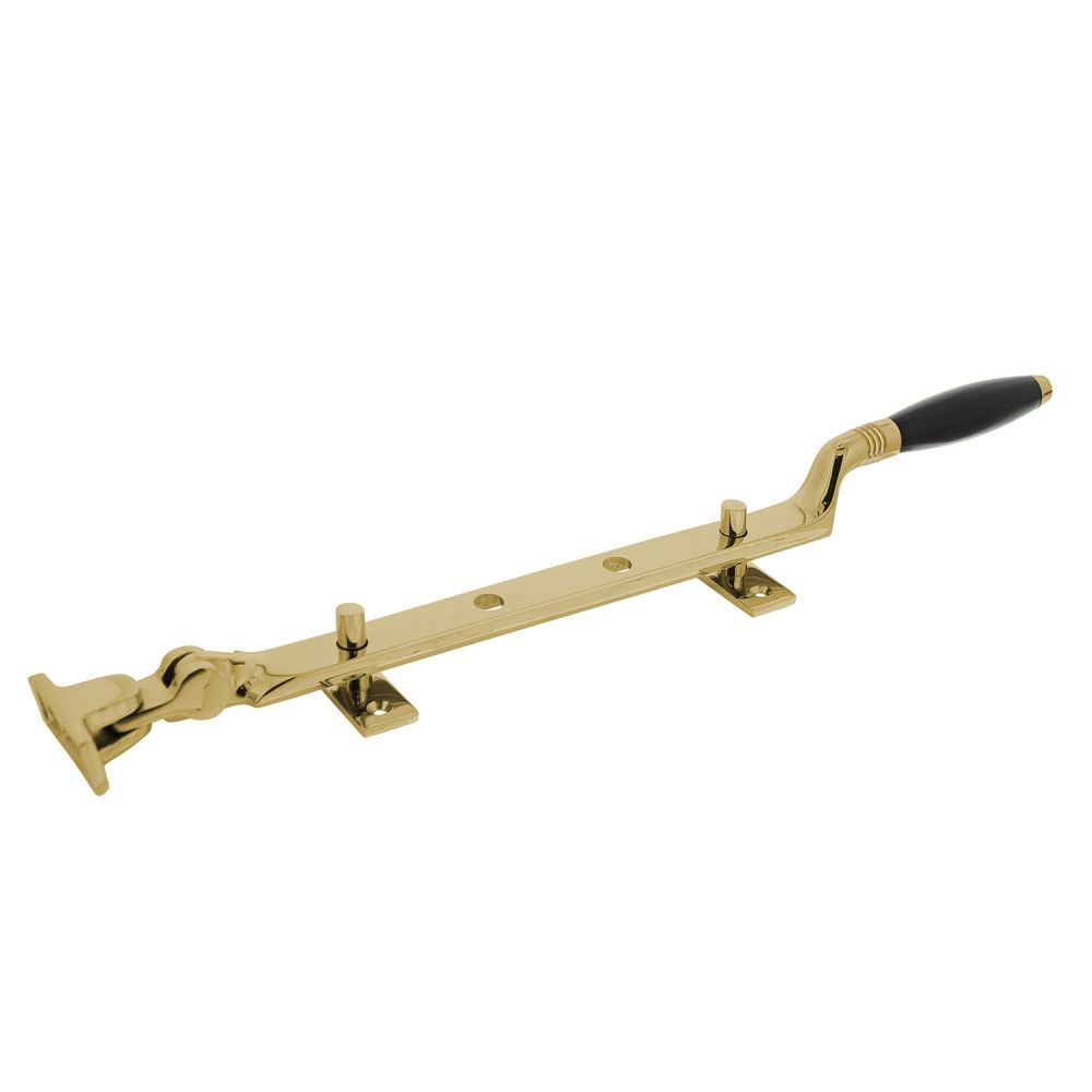 Intersteel Raamuitzetter Ton met 2 stelpennen - messing gelakt/ebbenhout