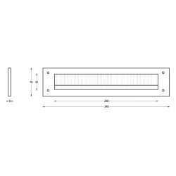 Tochtwering rechthoek RVS 