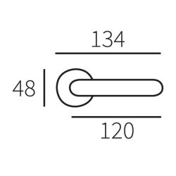 Gatdeel rechts deurkruk Ton op rozet - nikkel/ebbenhout