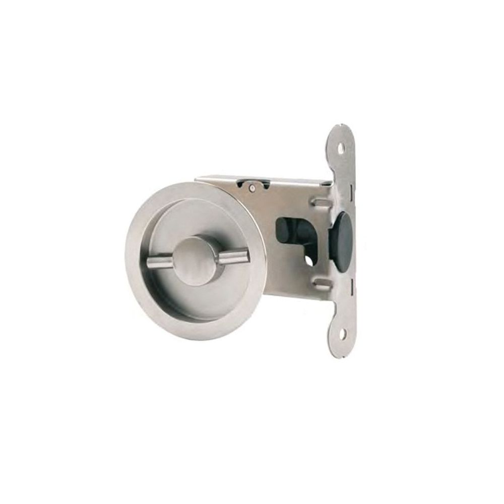 Schuifdeurslot met haak rond - RVS
