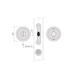 Schuifdeurslot met haak rond - RVS