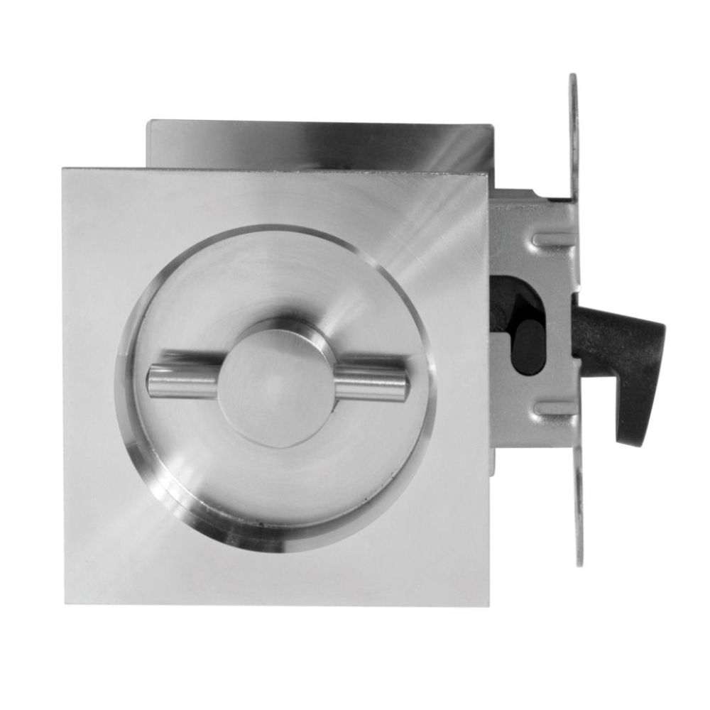 Schuifdeurslot met haak vierkant - RVS