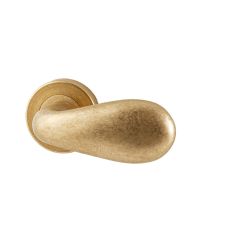 Deurkruk Olympia op rozet - messing getrommeld