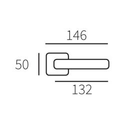 Deurkruk Arte op vierkant rozet - mat chroom