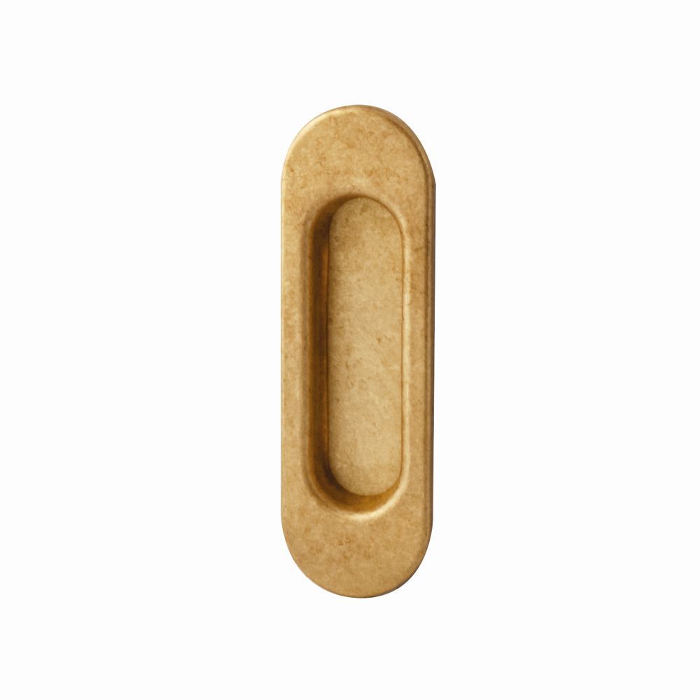 Schuifdeurkom ovaal Inca messing getrommeld