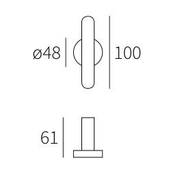 Deurkruk T model op rond rozet - messing getrommeld