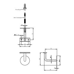 Intersteel Leuninghouder gebogen hol zadel RVS