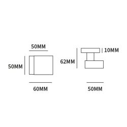 Voordeurknop Quadro excentrisch vierkant puurzwart