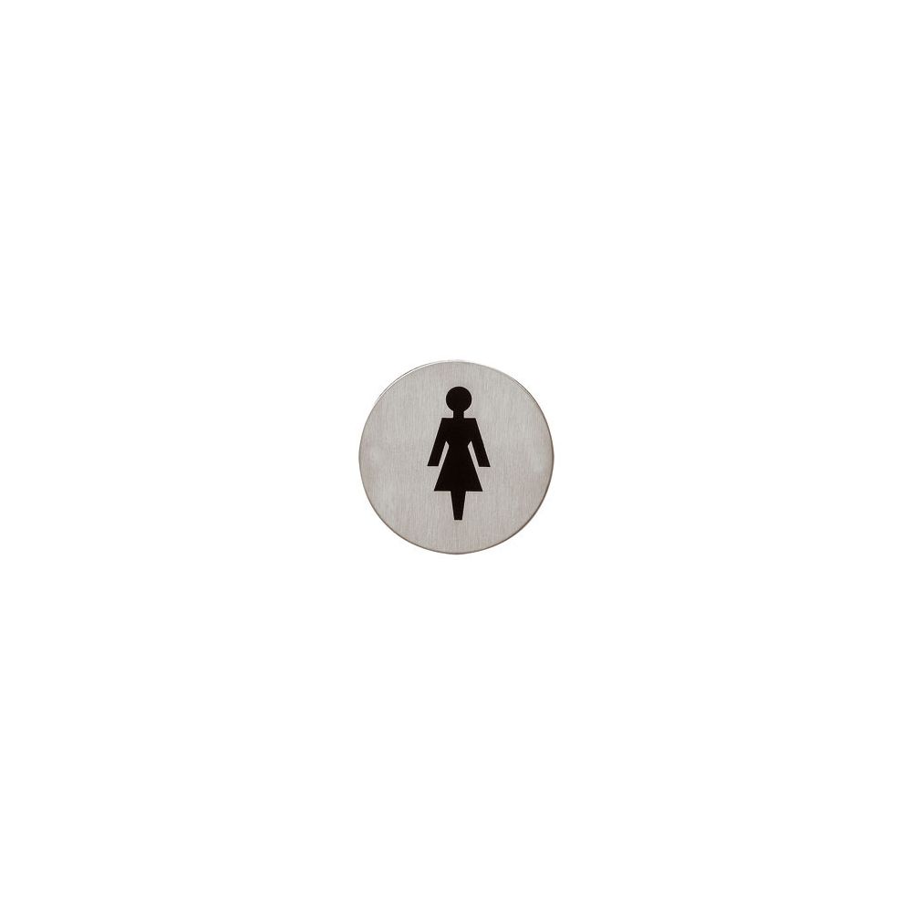 Pictogram zelfklevend rond WC dames RVS