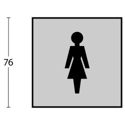 Intersteel Pictogram damestoilet zelfklevend vierkant