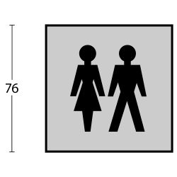 Intersteel Pictogram dames- en herentoilet zelfklevend vierkant