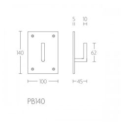 Piet Boon ONE PB140 massieve haak vast op onderplaat - wit