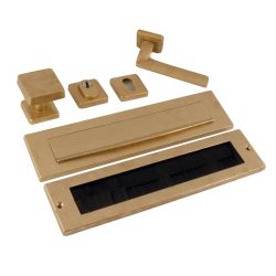 Voordeurset QBE compleet messing getrommeld - linkswijzend