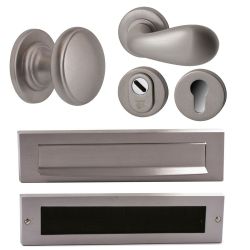 Voordeurset Olympia compleet PVD Inox - rechtswijzend