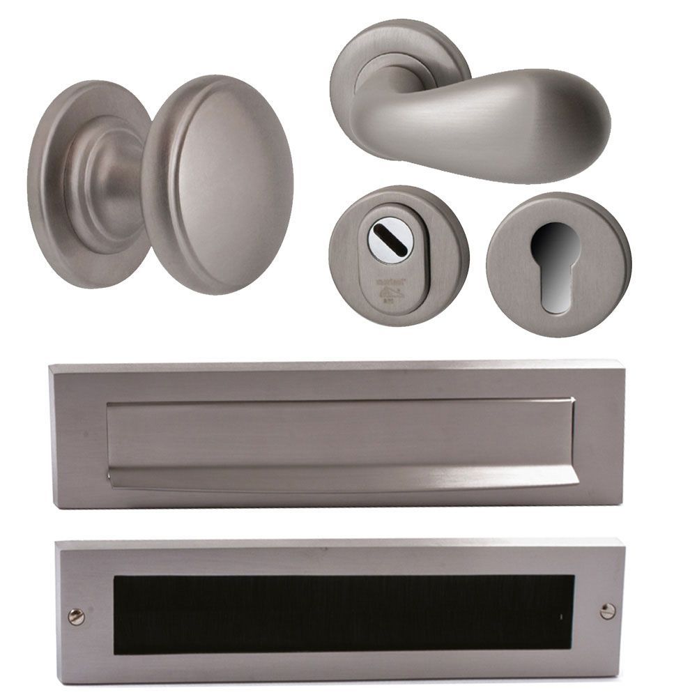 Voordeurset Olympia compleet PVD Inox - rechtswijzend