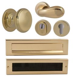 Voordeurset Olympia compleet PVD messing - linkswijzend