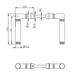 Deurkruk Ton 222 chroom/ebbenhout
