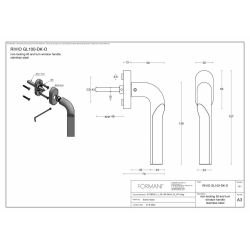 Rivio by Gensler GL100-DKLOCK-O draaikiepgarnituur afsluitbaar linksdraaiend - brons