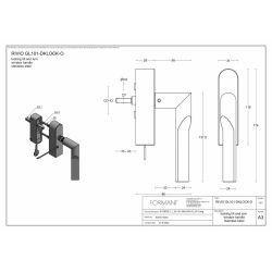 Rivio by Gensler GL101-DKLOCK-O draaikiepgarnituur afsluitbaar linksdraaiend - brons