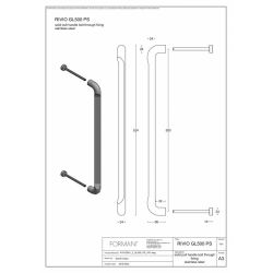 Rivio by Gensler GL500 PS greep inclusief doorgaande bevestiging - PVD mat goud