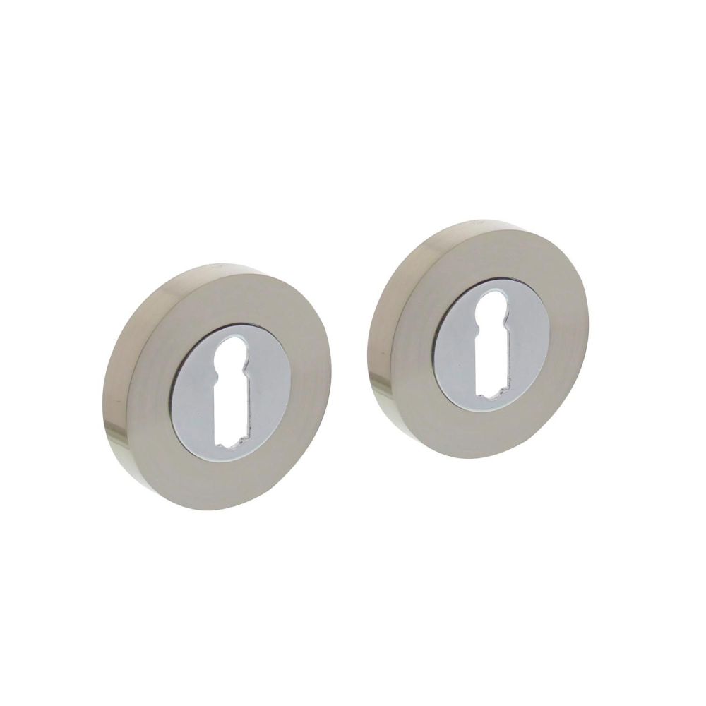 Intersteel sleutelrozetten verdekt 52x10mm met nokken chroom/nikkel mat