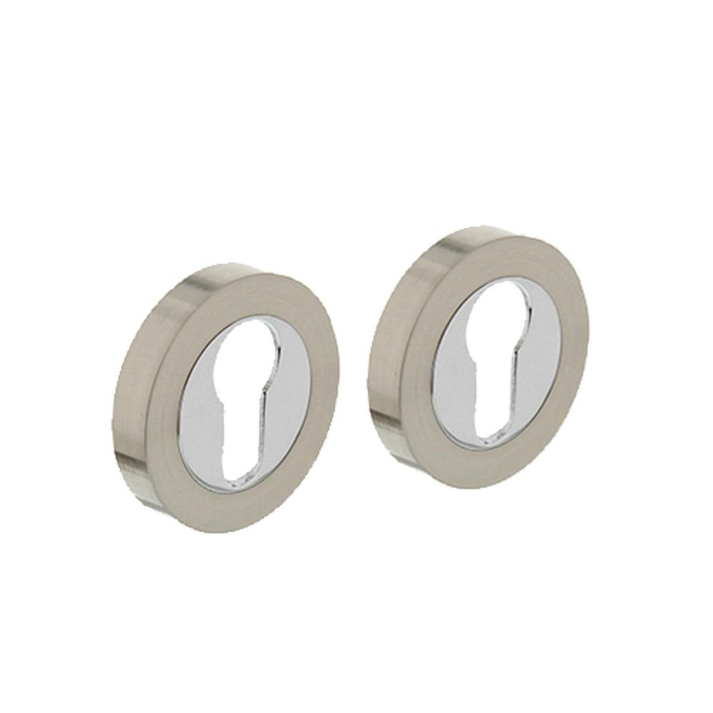 Intersteel cilinderrozetten verdekt 52x10mm met nokken chroom/nikkel mat