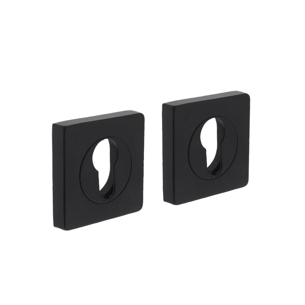 Intersteel cilinderrozetten vierkant 55x55x10mm met nokken - mat zwart