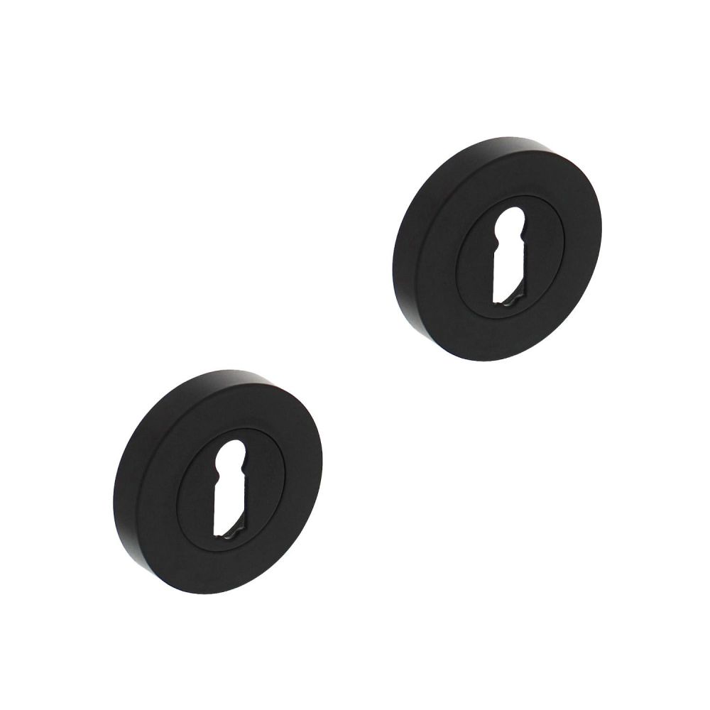 Intersteel sleutelrozetten verdekt 52x10mm met nokken - mat zwart