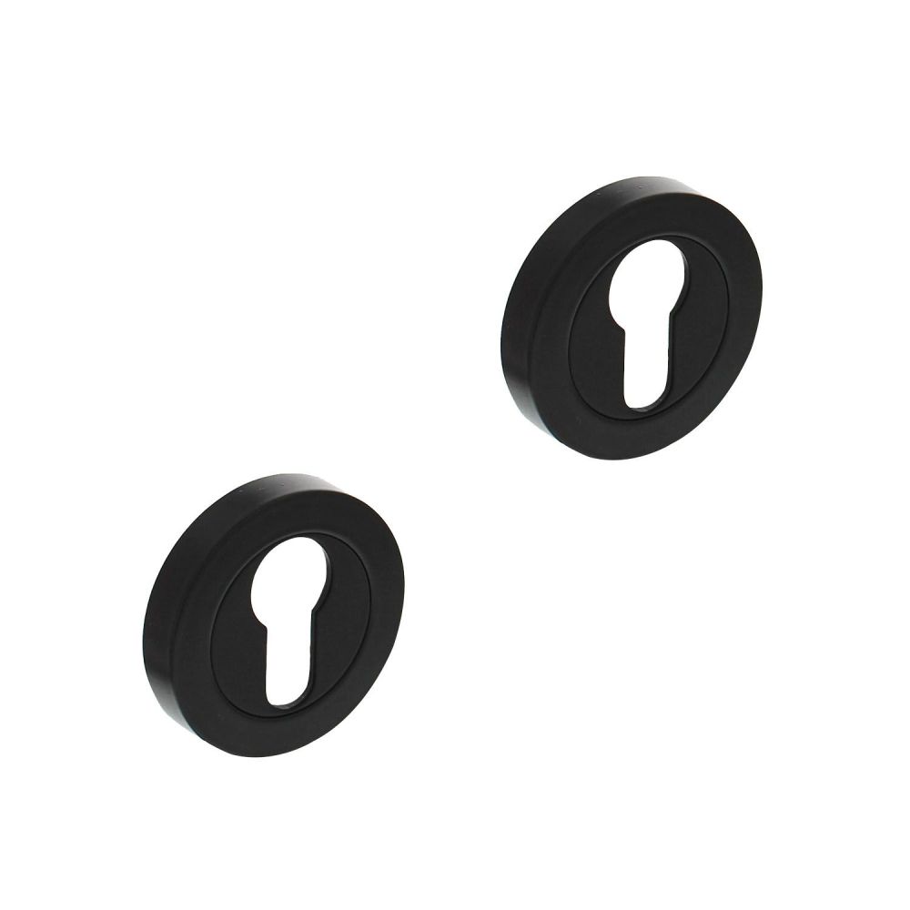 Intersteel cilinderrozetten verdekt 52x10mm met nokken - mat zwart