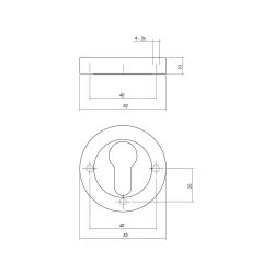 Intersteel cilinderrozetten verdekt 52x10mm met nokken - wit