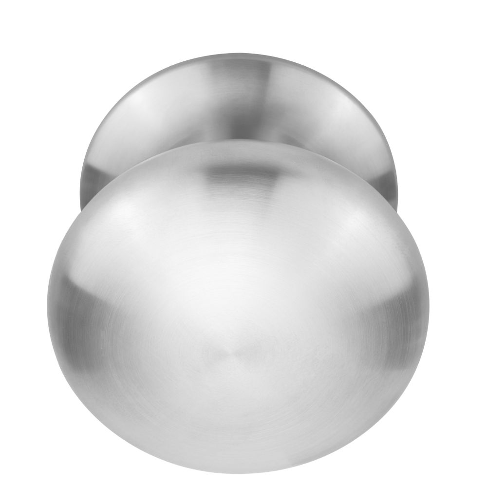 Voordeurknop BASICS LB65V vast op rozet - mat RVS