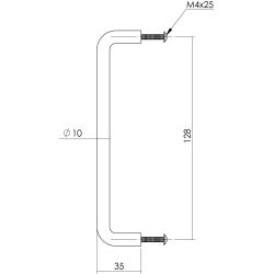 Draadgreep ø10mm/128mm RVS