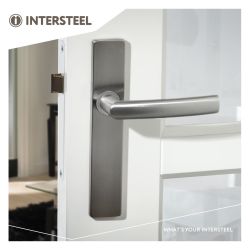 Intersteel Deurkruk Blok op rechthoekig blind schild RVS