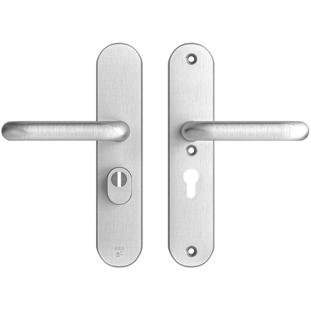 AXA veiligheidsbeslag achterdeur Oval Plus U kruk/kruk PC55 met kerntrekbeveiliging SKG3 - aluminium
