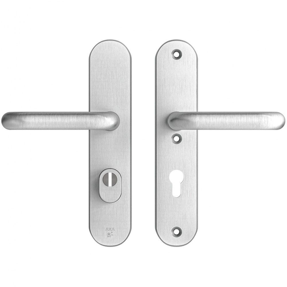 AXA veiligheidsbeslag achterdeur Oval Plus U kruk/kruk PC72 met kerntrekbeveiliging SKG3 - aluminium