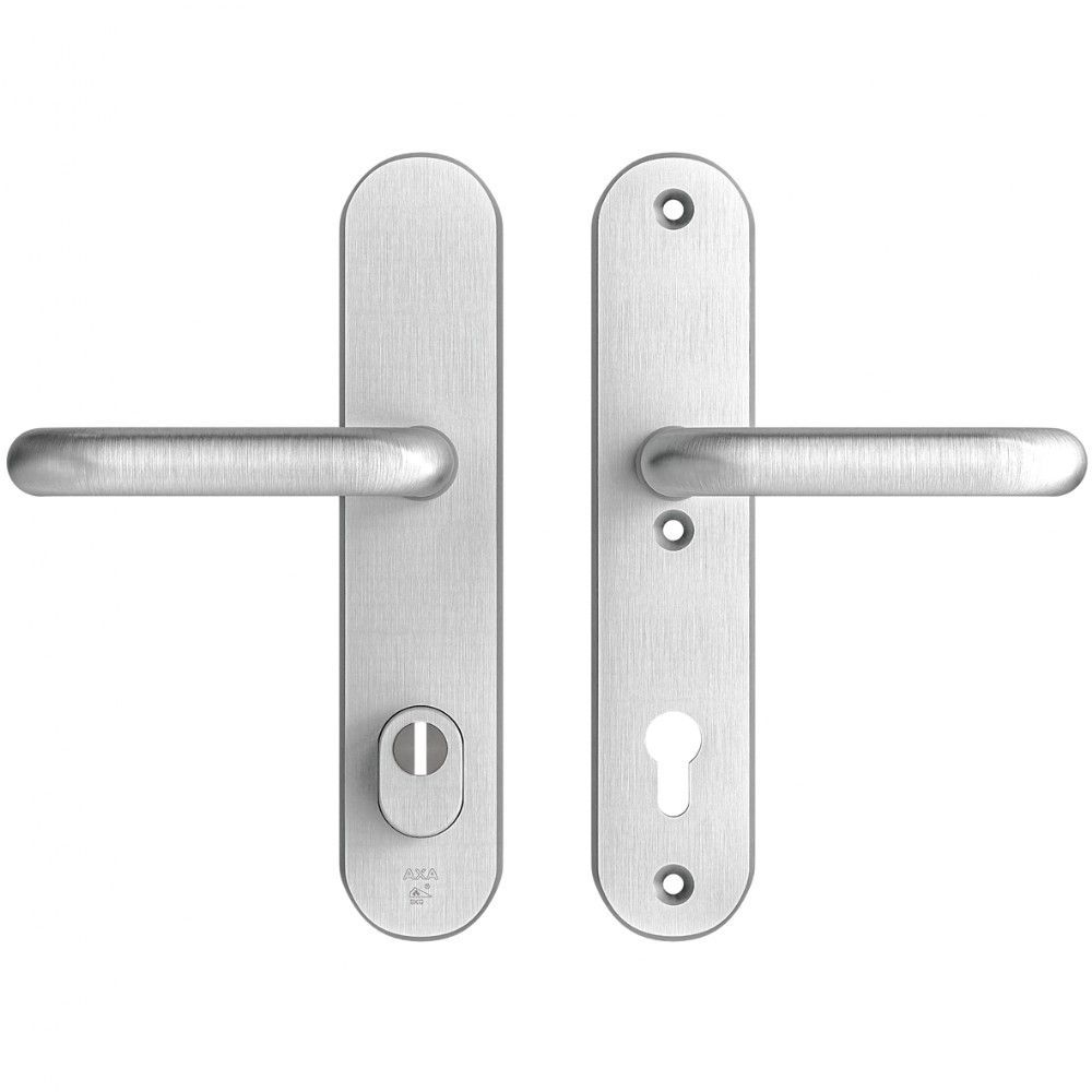 AXA veiligheidsbeslag achterdeur Oval Plus U kruk/kruk PC92 met kerntrekbeveiliging SKG3 - aluminium