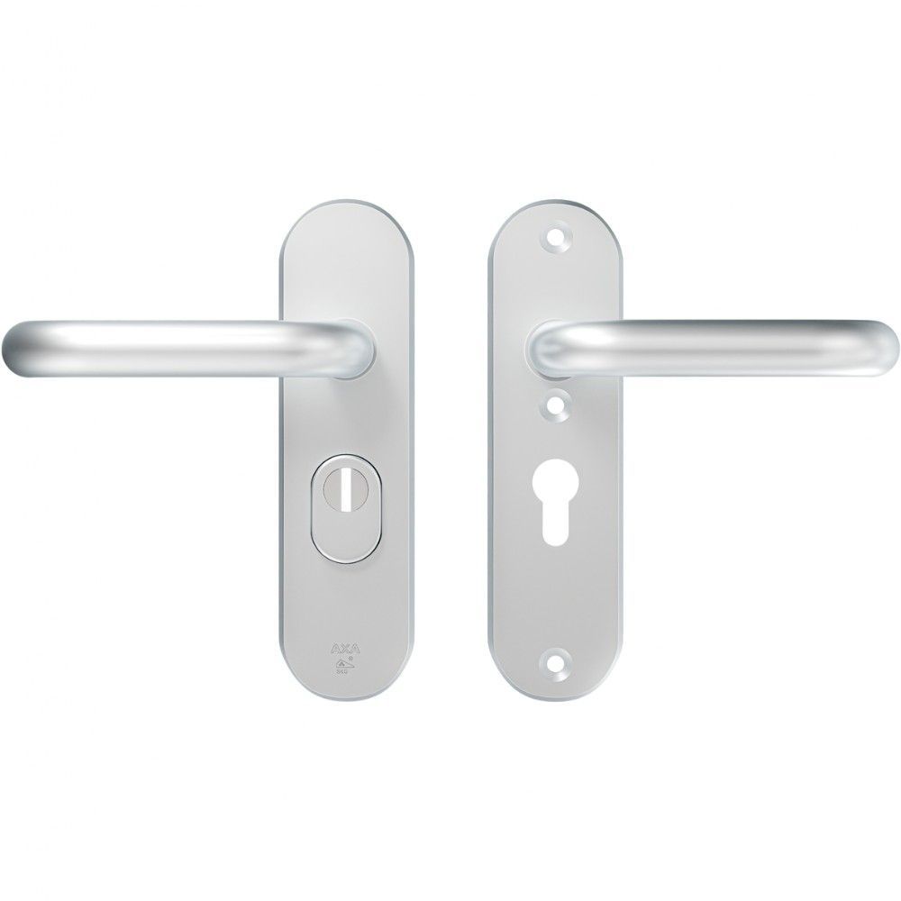 AXA veiligheidsbeslag achterdeur Oval Plus kortschild U kruk/kruk PC55 met kerntrekbeveiliging SKG3 - aluminium