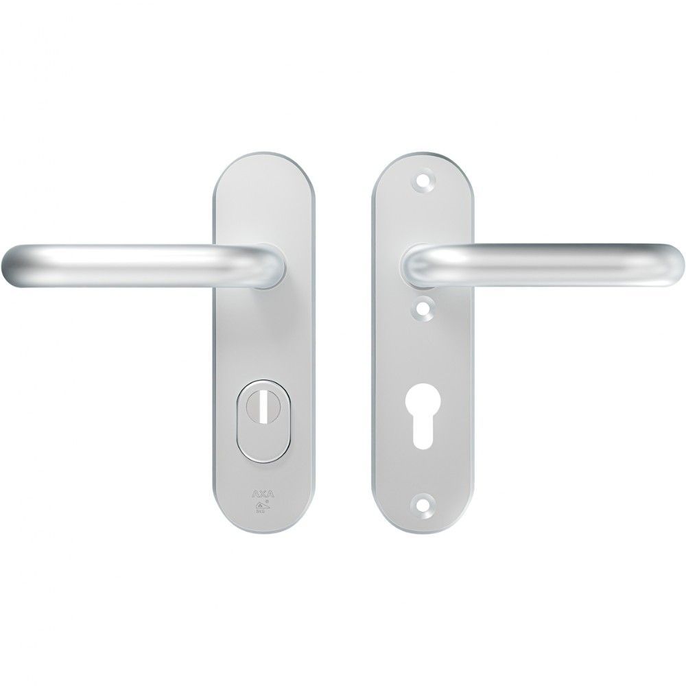 AXA veiligheidsbeslag achterdeur Oval Plus kortschild U kruk/kruk PC72met kerntrekbeveiliging SKG3 - aluminium