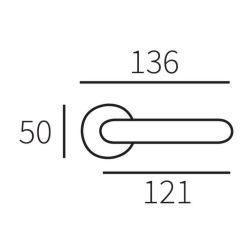 Deurkruk Torino op rozet chroom/zwart