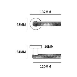 Deurkruk Mila op rond rozet - PUURzwart