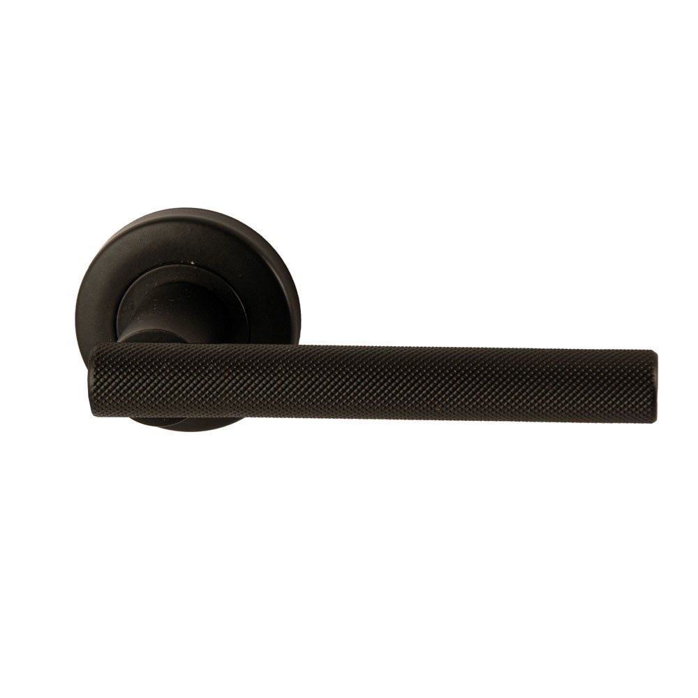 Deurkruk Mila op rond rozet - PUURzwart