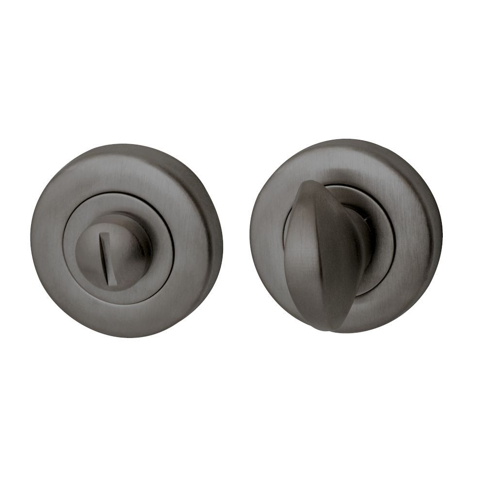 Artax toilet-/badkamersluiting rond 8mm - PVD gun metal