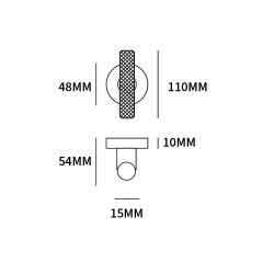 Deurkruk T-model Mila op rond rozet - PVD gun metal