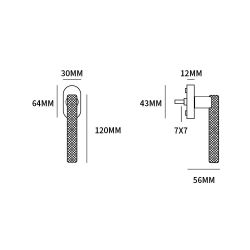Raamkruk draaikiep Mila ovaal - PUURzwart