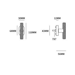 Raamkruk draaikiep T-model Mila ovaal - messing getrommeld