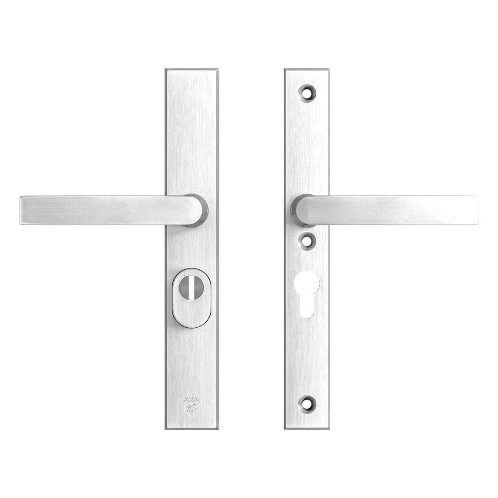 AXA veiligheidsbeslag achterdeur Edge Plus rechth. smalschild Blok kruk/kruk PC55 met kerntrekbeveiliging SKG3 - aluminium